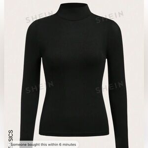 NWOT SHEIN Basics High Neck Fitted Long Sleeve T-Shirt
